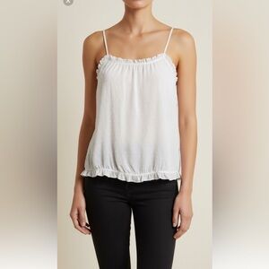 Express White Relaxed Ruffled Camisole